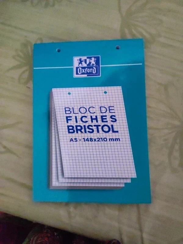 Bloc de fiches Bristol format A5 neuf marque oxford